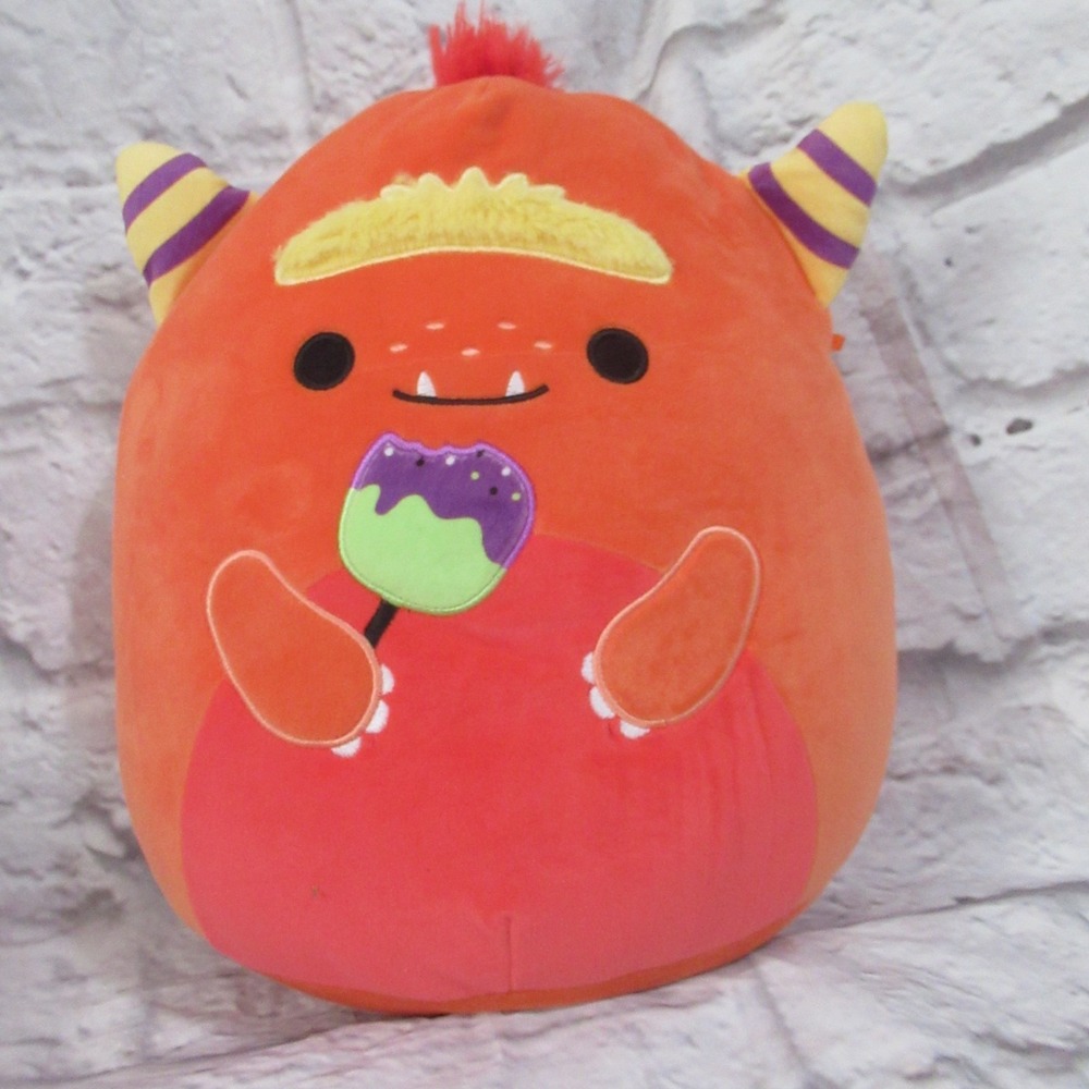 Squishmallows 12" Ernest the Monster orange candy apple Halloween 2024 Ex cond